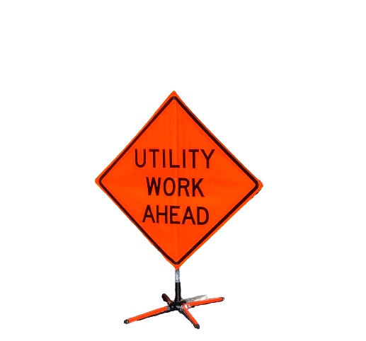 Utility Work Ahead 48" w/ Ribs